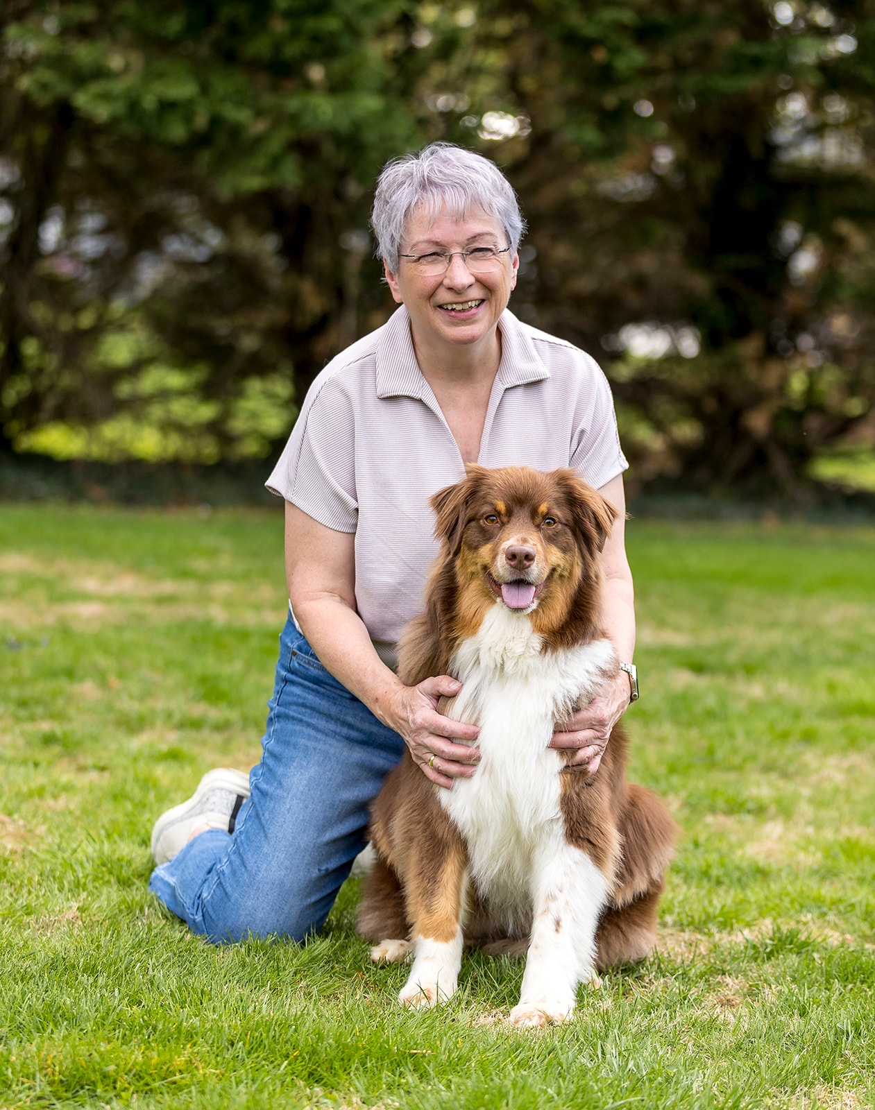 Amy Gracey Nash with her Australian Shepherd, Jasper